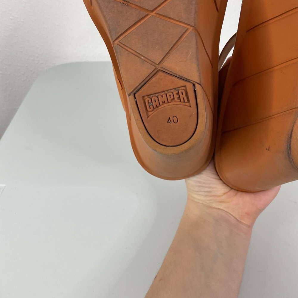 Camper Filippa Brown Leather Wedge Sandals‎ Size 40 - Picture 7 of 7